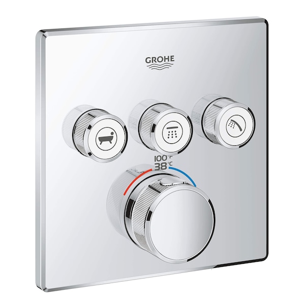 Grohtherm Smartcontrol Triple Function Therm Trim, Brushed Nickel